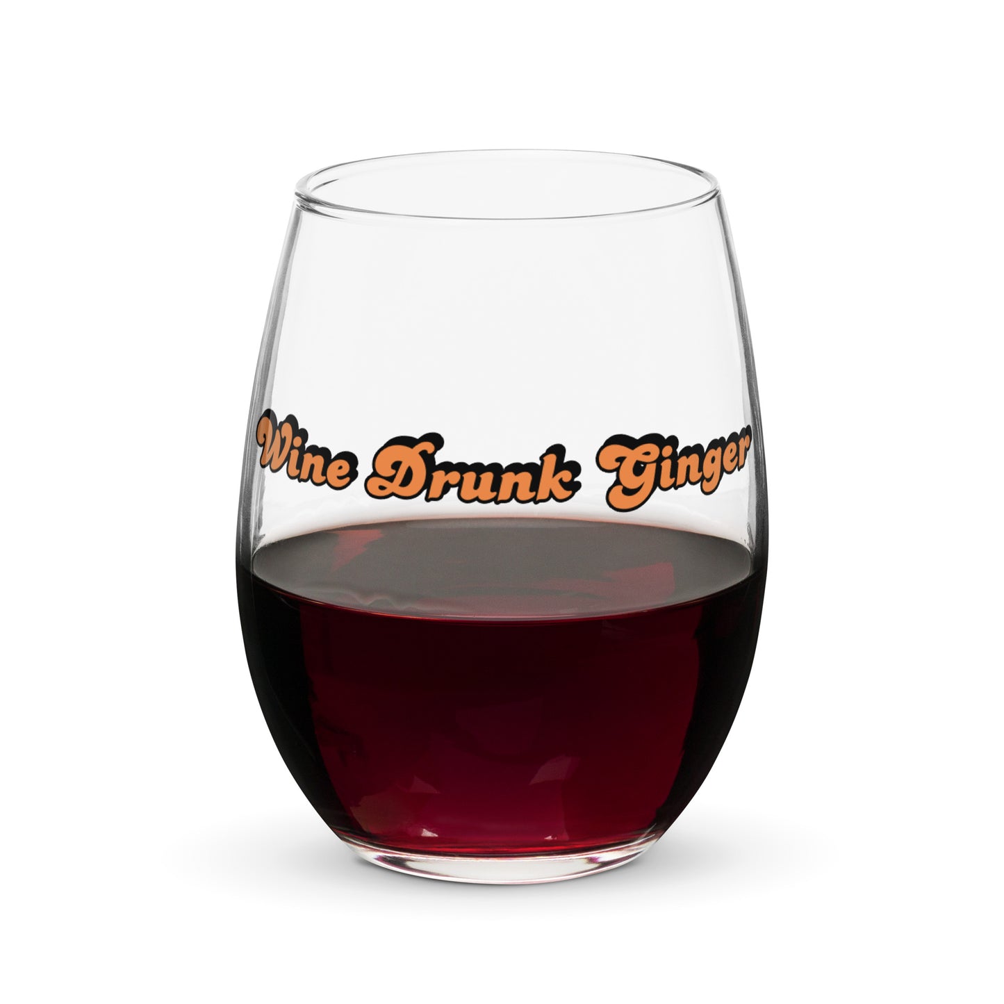 "Wine Drunk Ginger" Wine Glass