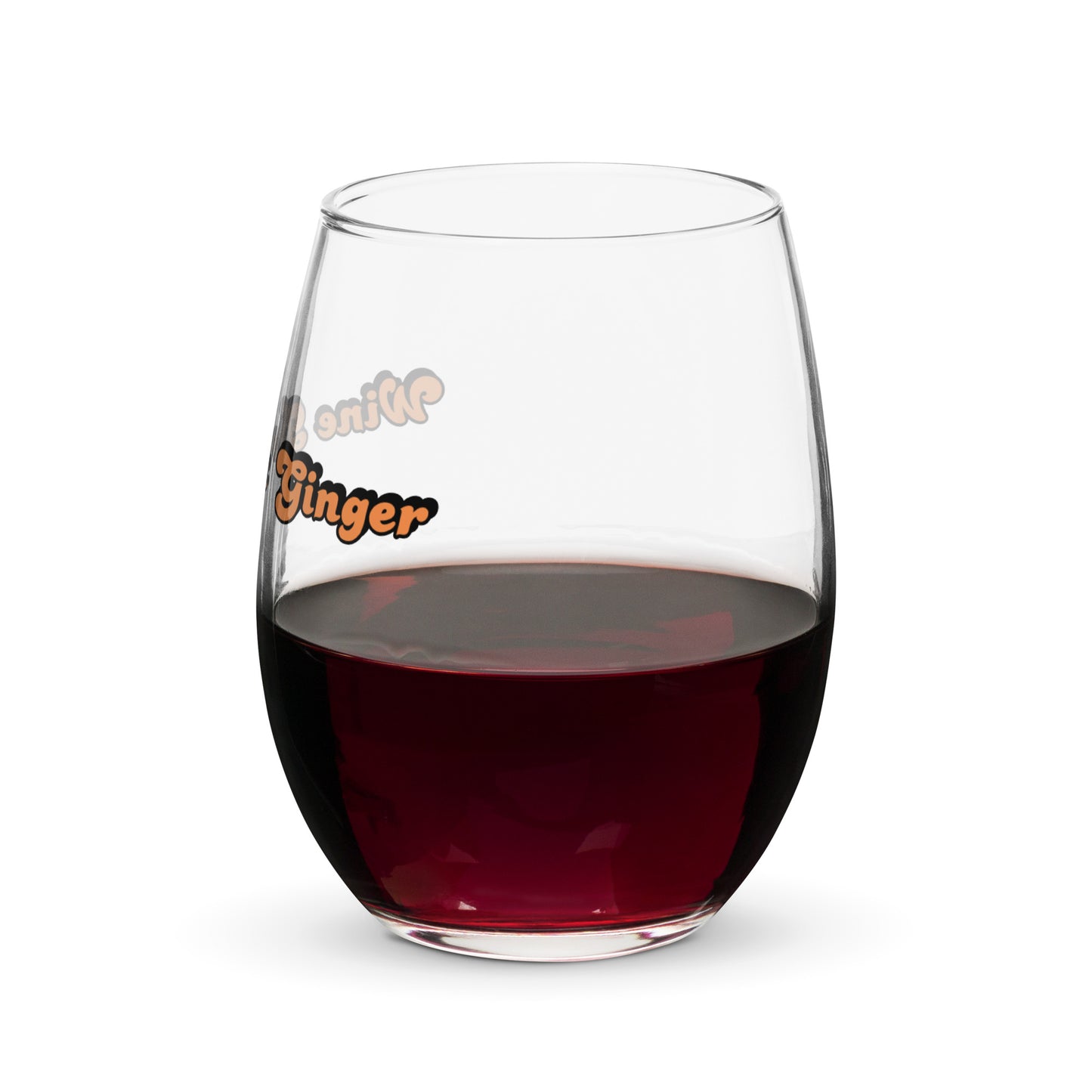 "Wine Drunk Ginger" Wine Glass